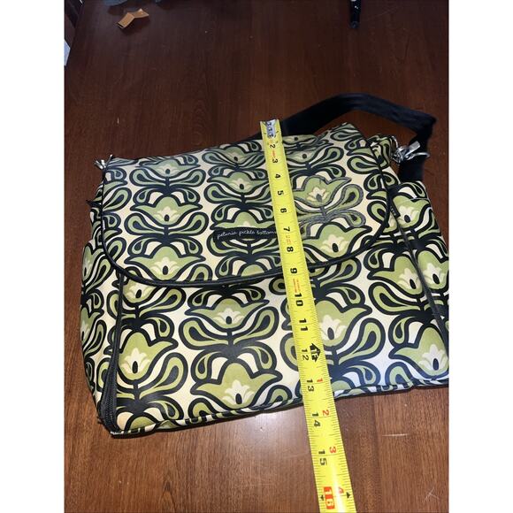 Petunia Pickle Bottom Diaper Bag Boxy Backpack Green Tan floral - Picture 11 of 11